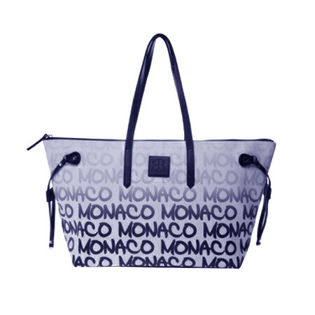Grand sac shopping monaco blanc et bleu