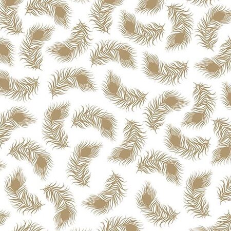 Papier calque japonais 90 g/ m² - 30 x 30 cm - Plumes dorées