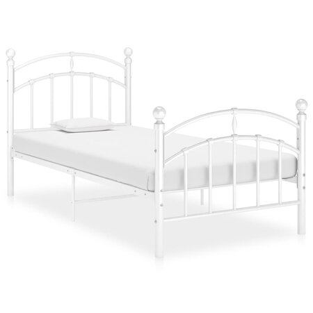 vidaXL Cadre de lit Blanc Métal 90x200 cm