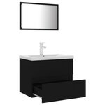 vidaXL Ensemble de meubles de salle de bain Noir Aggloméré