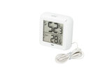 Thermomètre hygromètre à sonde de température filaire blanc