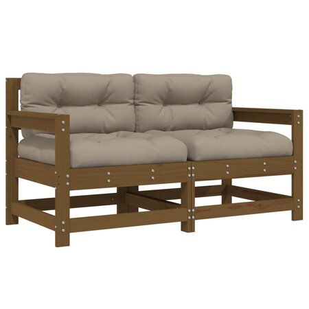 vidaXL Chaises de jardin avec coussins lot de 2 marron miel