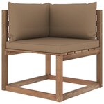 vidaXL Salon palette de jardin 7 Pièces et coussins Bois de pin imprégné
