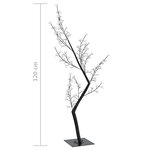 vidaXL Sapin de Noël 128 LED colorées Cerisier en fleurs 120 cm