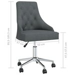 vidaXL Chaise pivotante de salle à manger Gris foncé Tissu