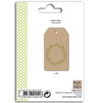 20 étiquettes kraft 4 5 x 8 cm Couronne de fleurs dorée & ficelle