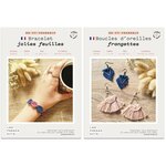 Bijoux Macramé - Bracelet  Boucles d'oreilles bleu rose
