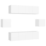 vidaXL Ensemble de meuble TV 6 Pièces Blanc Aggloméré
