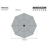 Madison Parasol Mykanos 250 cm écru