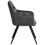 Chaise Salle à Manger Velours Gris Design Moderne