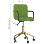 vidaXL Chaises pivotantes à manger lot de 2 vert clair velours