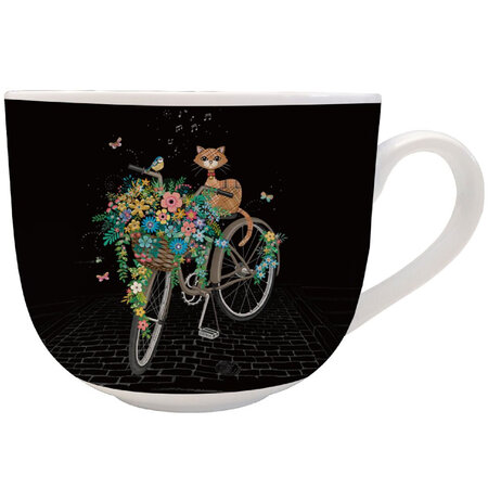Bol en porcelaine chat vélo jewels amys bug art