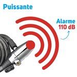 Beeper antivol câble avec alarme 110 db - 120 cm avec support an-cat120