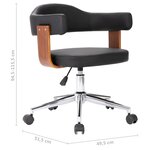 vidaXL Chaises pivotantes à manger lot de 4 bois courbé et similicuir