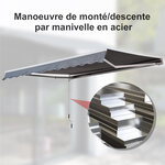 Auvent manuel de jardin terrasse store aluminium retractable 4L x 3l m gris
