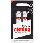 Rotring tikky recharge mines pour porte-mine  0 5mm  hb  lot de 2 étuis de 12 mines