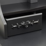 vidaXL Coiffeuse avec tabouret et miroir pliable en 3 Noir