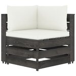 vidaXL Salon de jardin 6 Pièces avec coussins Bois imprégné de gris