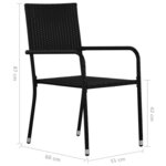 vidaXL Ensemble de salle à manger de jardin 7 Pièces Résine tressée Noir