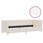 vidaXL Lit avec matelas et éclairage USB Crème Tissu 90x200 cm