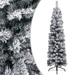 vidaXL Sapin de Noël artificiel mince flocon de neige vert 120 cm PVC