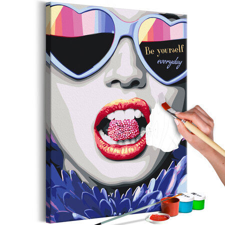 Tableau à peindre par soi-même - be yourself everyday l x h en cm 40x60