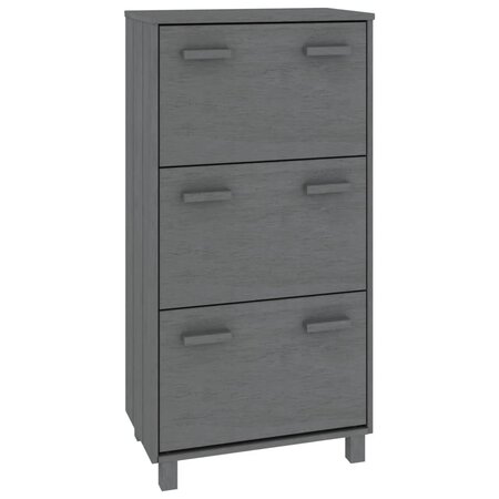 vidaXL Armoire à chaussures HAMAR Gris foncé 59 5x35x117 cm Pin massif
