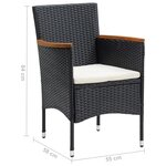 vidaXL Mobilier à dîner de jardin et coussins 7Pièces Résine tressée Noir