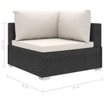 vidaXL Salon de jardin 12 Pièces avec coussins résine tressée noir