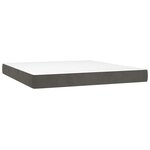 vidaXL Lit à sommier tapissier et matelas Gris foncé 180x200cm Velours