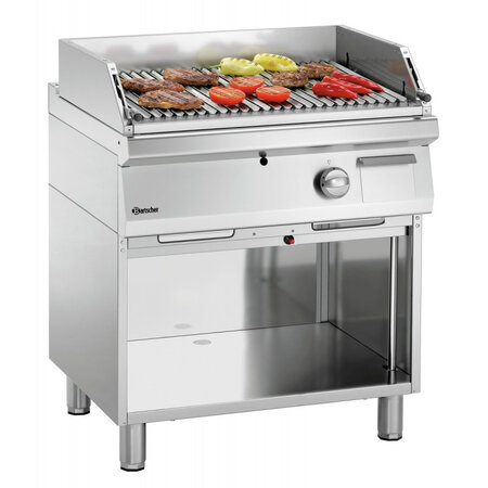 Grill pierre de lave gaz - 700vr - g180 - bartscher -  - acier inoxydable700 800x700x850mm