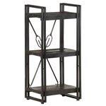 vidaXL Bibliothèque à 3 niveaux Noir 40x30x80 cm Bois de manguier
