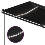 vidaXL Auvent manuel rétractable avec LED 4 5x3 5 m Anthracite
