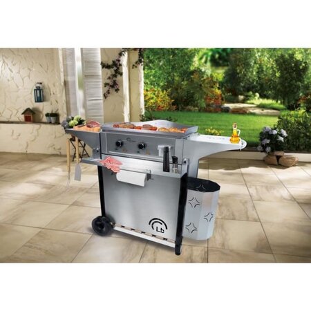 LITTLE BALANCE 8476 Aquitaine Pro, Plancha électrique professionnelle, 2 zones de cuisson indépendantes, 3500 W, Tout Inox