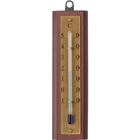 NATURE Thermometre mural intérieur/extérieur en bois 12,5 X 3,5 X 1,5