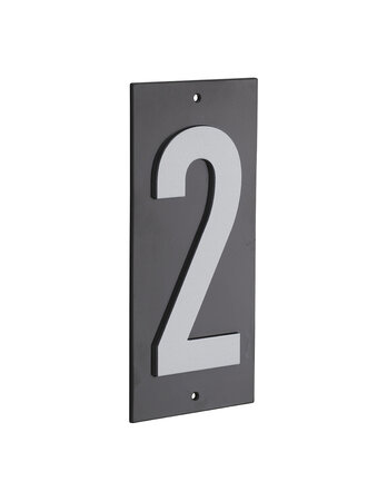 THIRARD - Plaque de signalisation 2  marquage blanc sur fond noir  panneau ABS à visser  56x120mm