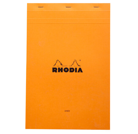 Bloc orange n°19 21x31 8cm 80f agrafées 80g ligné + marge rhodia