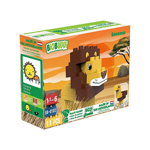 BIOBUDDI-Lion-Ecologique, durable et éthique-Jeu de construction-Fabriqué aux Pays-Bas