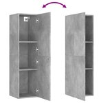 vidaXL Meuble TV Gris béton 30 5x30x110 cm Aggloméré