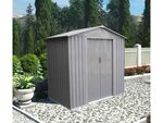 Abri jardin métal "Bois vieilli 64" - 2 43m² - 201 x 121 x 190 cm - Gris