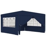 vidaXL Tente de réception avec parois latérales 4x4 m Bleu 90 g/m²