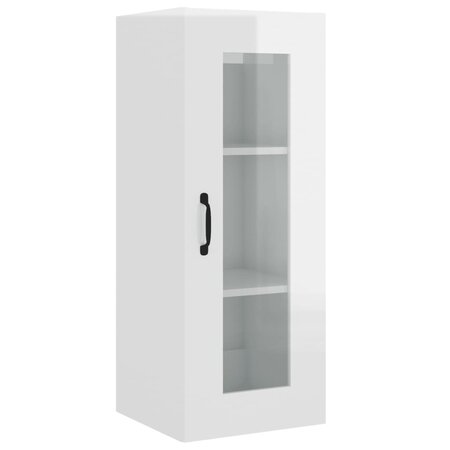 vidaXL Armoire murale suspendue Blanc brillant 34 5x34x90 cm