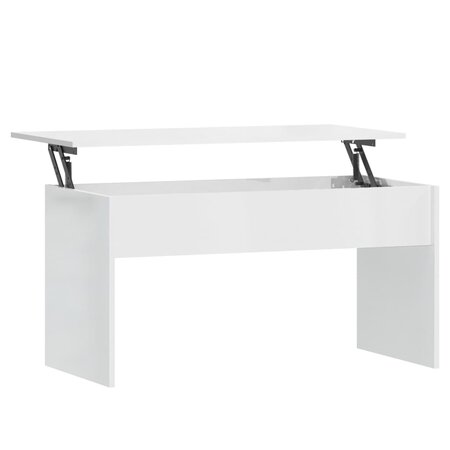 vidaXL Table basse Blanc brillant 102x50 5x52 5 cm Bois d'ingénierie