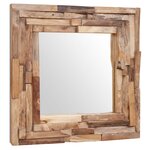 vidaXL Miroir décoratif Teck 60 x 60 cm Carré