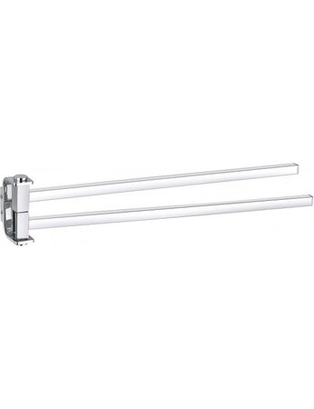Porte-serviettes double rotatif mural SOLO en laiton chromé 42,2 cm