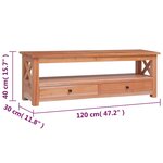 vidaXL Meuble TV 120 x 30 x 40 cm Bois d'acajou massif