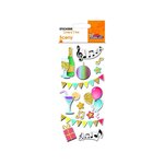 Autocollants en relief à paillettes - Fête d'anniversaire