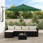 vidaXL Tissu de remplacement pour parasol déporté vert 300 cm