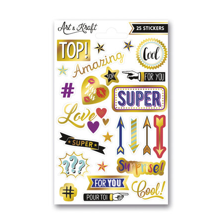 25 stickers épais - tendance