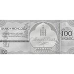 YEAR OF TIGER Foil argent Note 100 Togrog Mongolia 2022